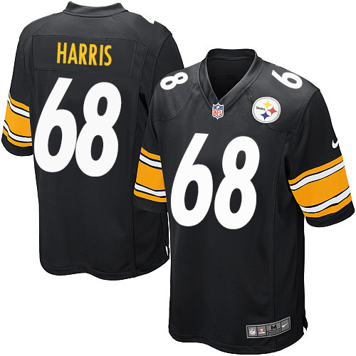 Men's Game Ryan Harris Nike Jersey Black Home - #68 NFL Pittsburgh Steelers